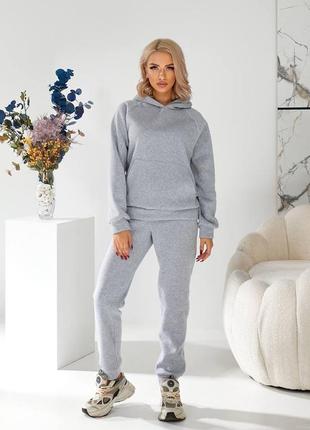 Спортивный костюм женский базовый теплый флисовый на флисе утепленный черный серый розовый бордовый осенний зимний на осень зиму батал3 фото