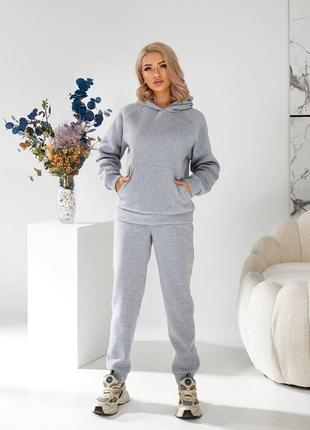 Спортивный костюм женский базовый теплый флисовый на флисе утепленный черный серый розовый бордовый осенний зимний на осень зиму батал4 фото