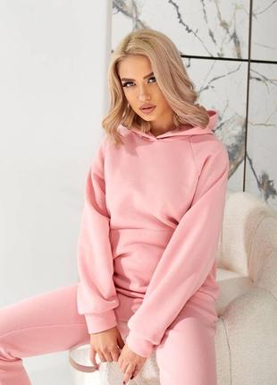 Спортивный костюм женский базовый теплый флисовый на флисе утепленный черный серый розовый бордовый осенний зимний на осень зиму батал