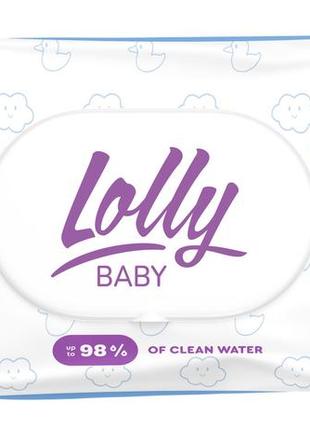 Серветки вологі дитячі lolly premium soft з клапаном 80 шт (4820174981136)