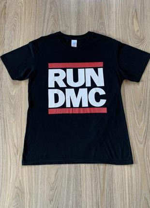Мужская хлопковая футболка с принтом run dmc