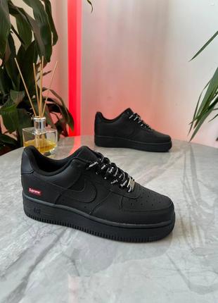 Кросы кросовки кроссовки кроси кросівки nike air force black x supreme кроссовкі найк еір форс супрім