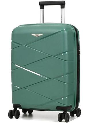 Чемодан пластиковый дорожный airtex (франция) зеленый на 4-х колесах
