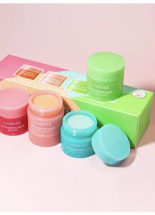 Набор ночных масок для губ laneige lip sleeping mask mini kit 4 шт по 8 г gs188