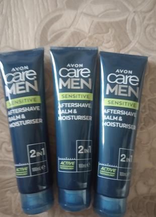 Avon care men  sensstsve 2-в-1 бальзам після гоління та зволожувальний крем «м'який догляд», 100мл