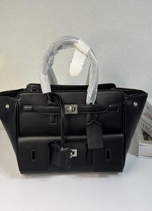 Сумка шкіряна в стилі balenciaga bel air в чорному кольорі