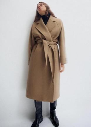 Довге вовняне пальто  zara2 фото