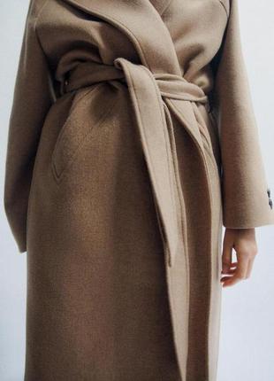 Довге вовняне пальто  zara5 фото