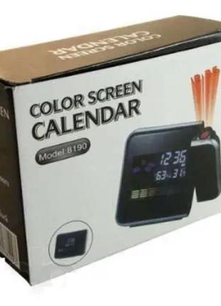Настольные часы - метеостанция с проекцией времени на стену сolor screen calendar...