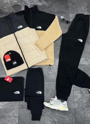 Комплект the north face (бежевий) + термобілизна
