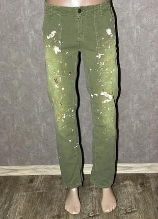Zara котонові джинси хакі