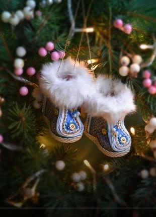 Різдвяна прикраса для дому та авто. рождественские сапожки.