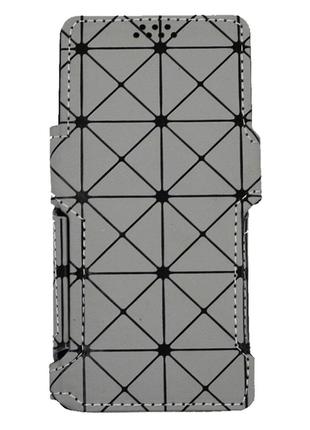 Чохол-книжка cosmic universal (18:9) 6,5" ромб сірий