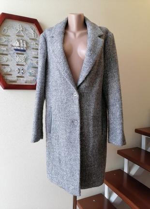 Mango, шерстяное, oversize, мохеровое, серое пальто, р.48-50