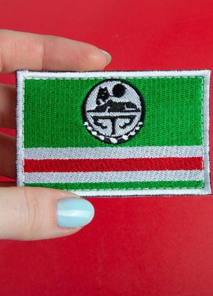 Шеврон 2 шт, нашивка на липучке флаг ичкерии, чеченская республика ичкерия, вышитый патч 5х8 см