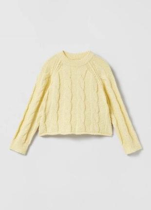 Свитер вязаный желтый махровый zara кофта