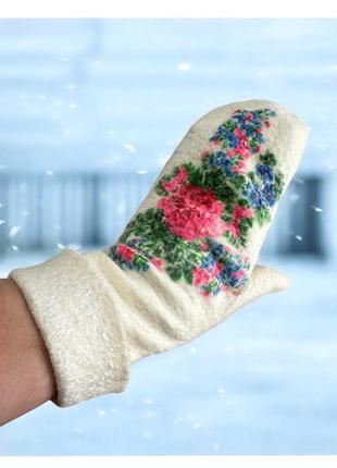 ❄️ валяні рукавички в етнічному стилі