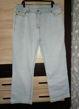 Стильные женские джинсы, прямые, светлые, брюки размер 16