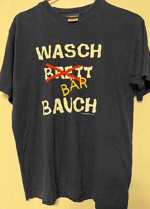 Футболка мужская синяя укороченная, размер s - m.