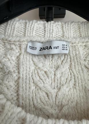 Белый новогодний зимний свитер пуловер zara, р. m4 фото