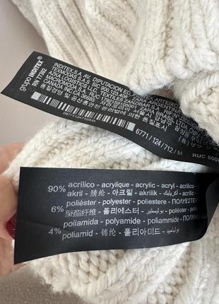 Белый новогодний зимний свитер пуловер zara, р. m5 фото