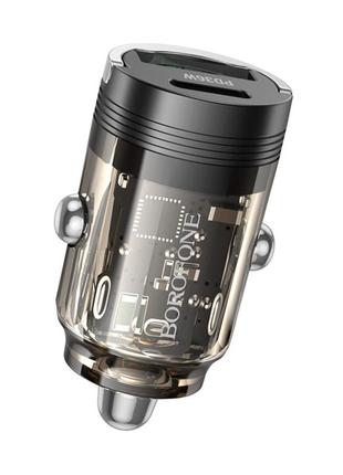 Автомобільний зарядний пристрій borofone bz29a talented pd36w+qc3.0 car charger black