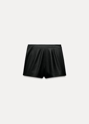 Шорти-спідниця зі штучної шкіри zara2 фото