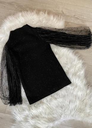 Модна кофта для дівчинки з півпрозорими рукавами