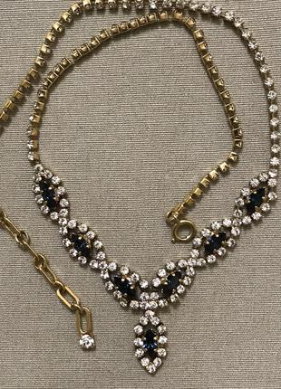 Невероятно сияющее колье позолота винтаж