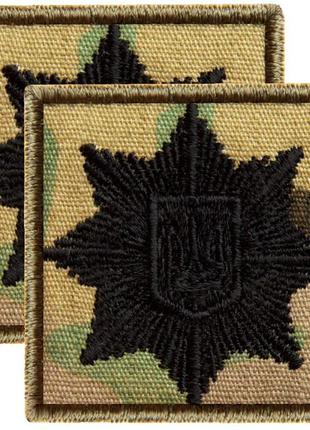 Набор шевронов 2 шт на липучке кокарда полиции, полиция, нашивка мвд, вышитый патч 4х4 см
