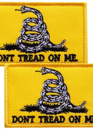 Набір шевронів 2 шт. з липучкою змія don't tread on me 5х8 см, вишитий патч