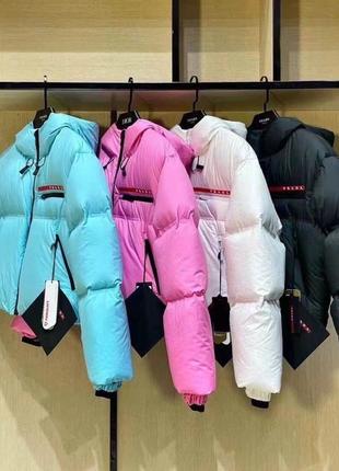 Укорочённый пуховик, куртка оверсайз в стиле prada, прада