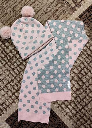 Комплект, набор шапка и шарф на девушку