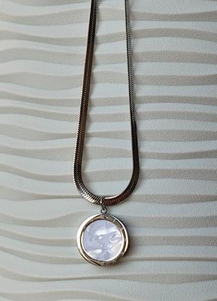 Цепочка с кулоном stainless steel родий3 фото