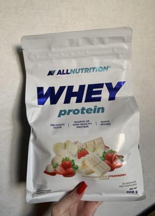 Протеін/протеин whey protein (white chocolate strawberry) allnutrition