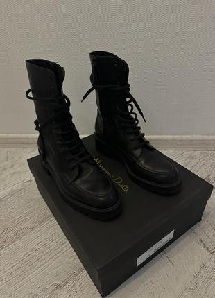 Кожаные черные ботинки massimo dutti,p39