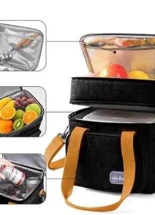 Сумка холодильник 26х25х18 см 15 л (термо-сумка) чорна