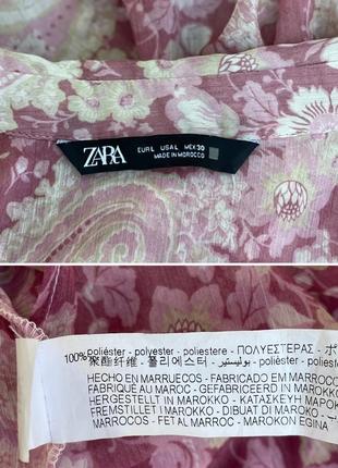 Шифонова легка рожева сукня туніка з розрізами zara10 фото