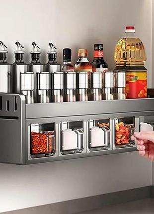 Алюминиевая подвесная полка для специй, полка для хранения, органайзер для специй на кухне