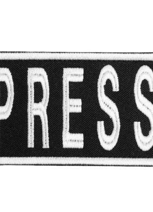 Шеврон на липучке для журналистов пресса press 5х9 см вышитый патч нашивка для работников медиа и сми