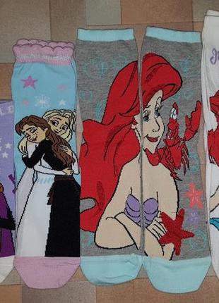 Носки disney принцессы, носочки холодное сердце и русалочка котон 31-38 р-р