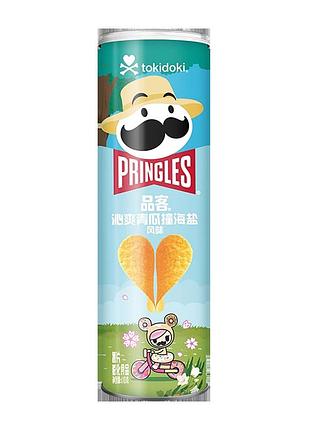 Чіпси pringles potato crisps cucumber & sea salt 110g