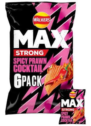 Чипсы walkers max strong spicy prawn cocktail 27g