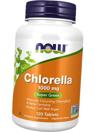 Хлорелла, chlorella 1000, now foods 120таб (71128079)
