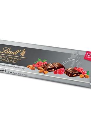 Шоколад lindt swiss premium dark chocolate berries almonds 300g