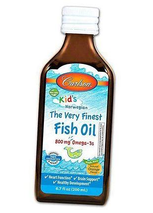 Риб'ячий жир для дітей, the very finest fish oil for kids, carlson labs 200мл апельсин (67353023)