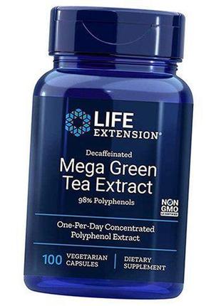 Зеленый чай экстракт, decaffeinated mega green tea extract, life extension 100вегкапс (71346020)