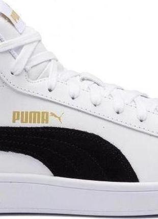 Оригінальні  жіночі кеди puma smash v2 mid white black