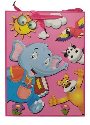 Подарочный пакет "сафари" 2351l, 40 х 30 х 0,1 розовый