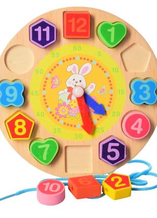 Рамка вкладыш часики limo toy md 1270 со шнуровкой, 18 см заяц